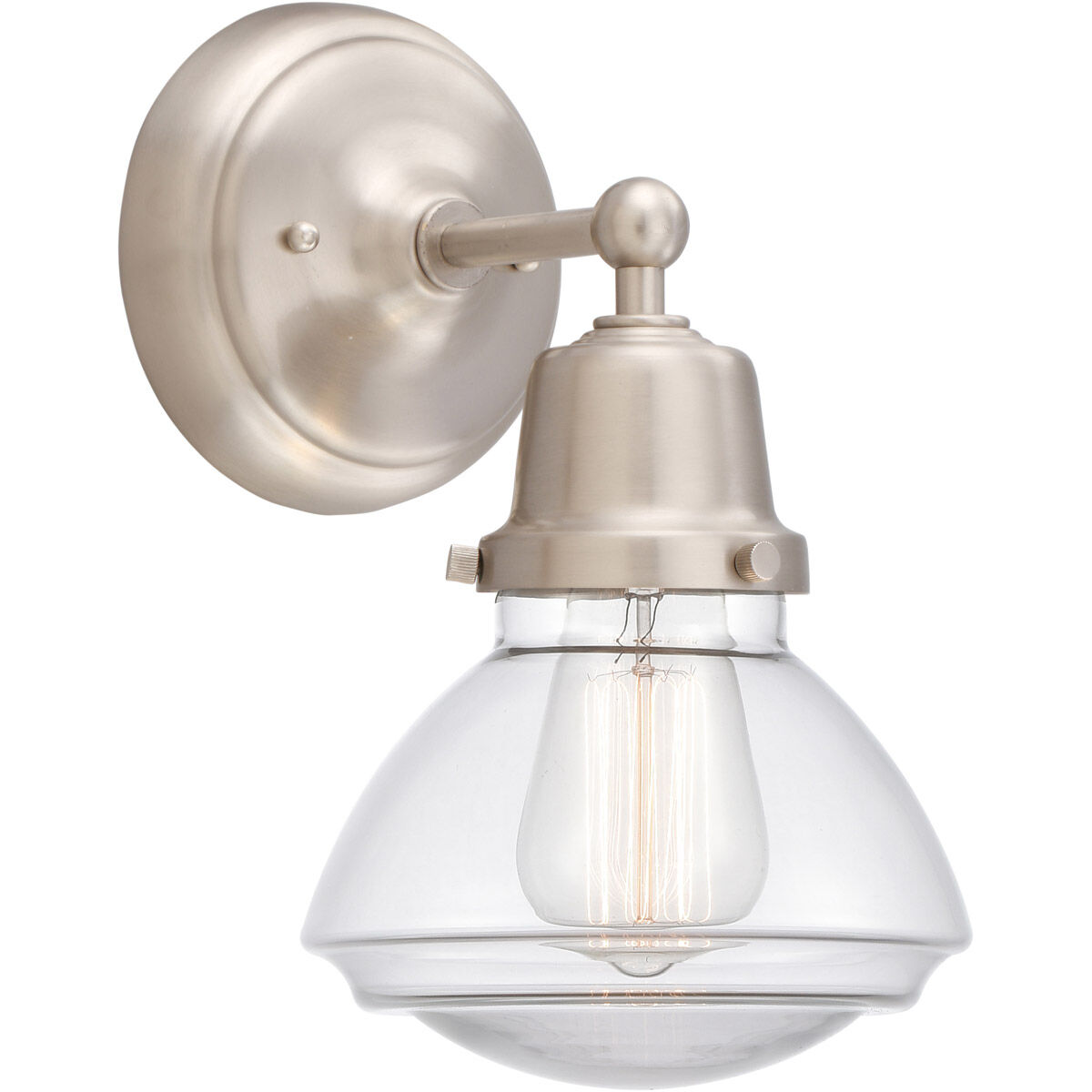 Aditi Olean 1 Light 6.75 inch Brushed Satin Nickel Sconce Wall Light, Aditi