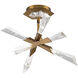 Beyond Solitude LED 17 inch Aged Brass Semi-Flush Mount Ceiling Light
