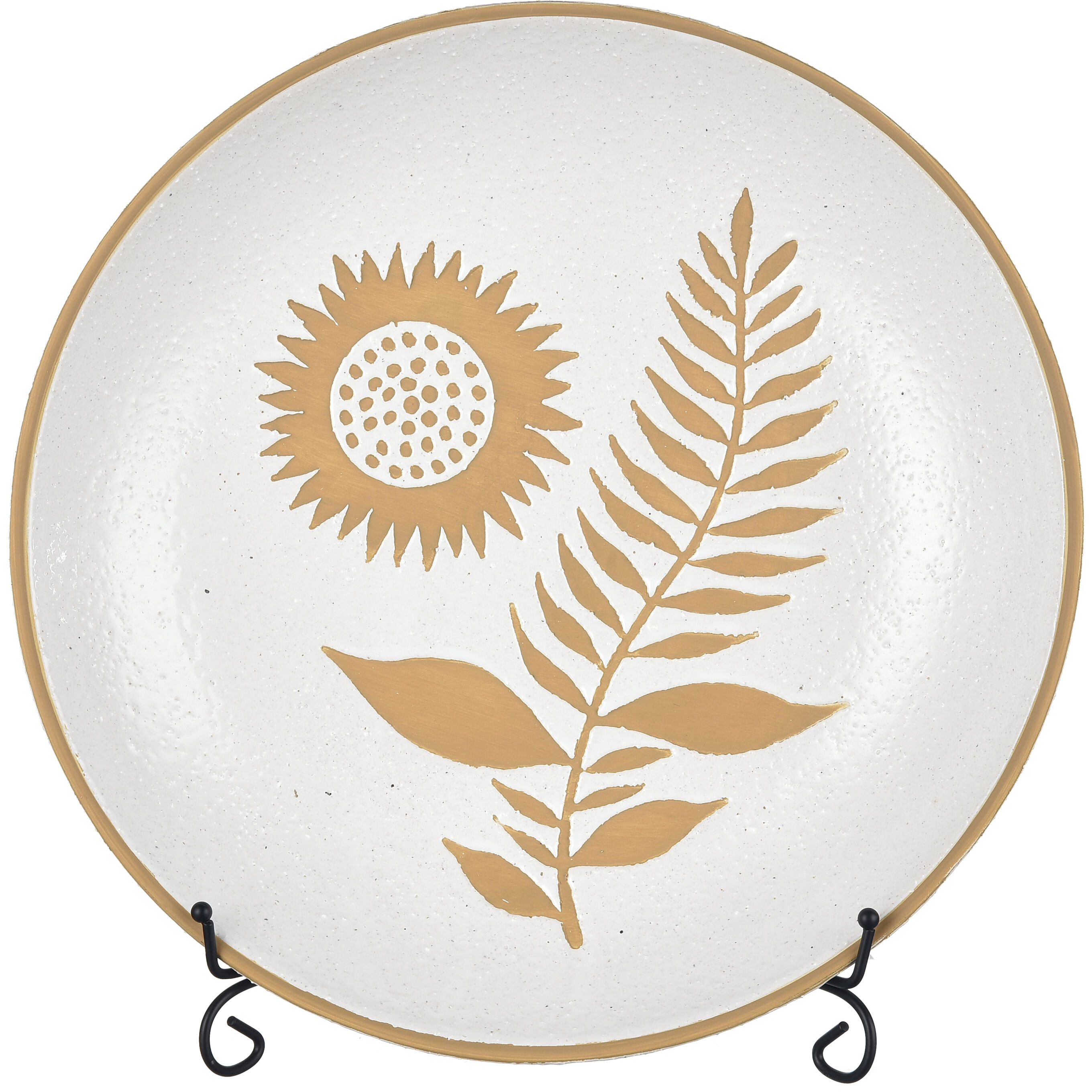 Annie 15.5 X 15.5 inch White with Sunshine Yellow and Black Charger