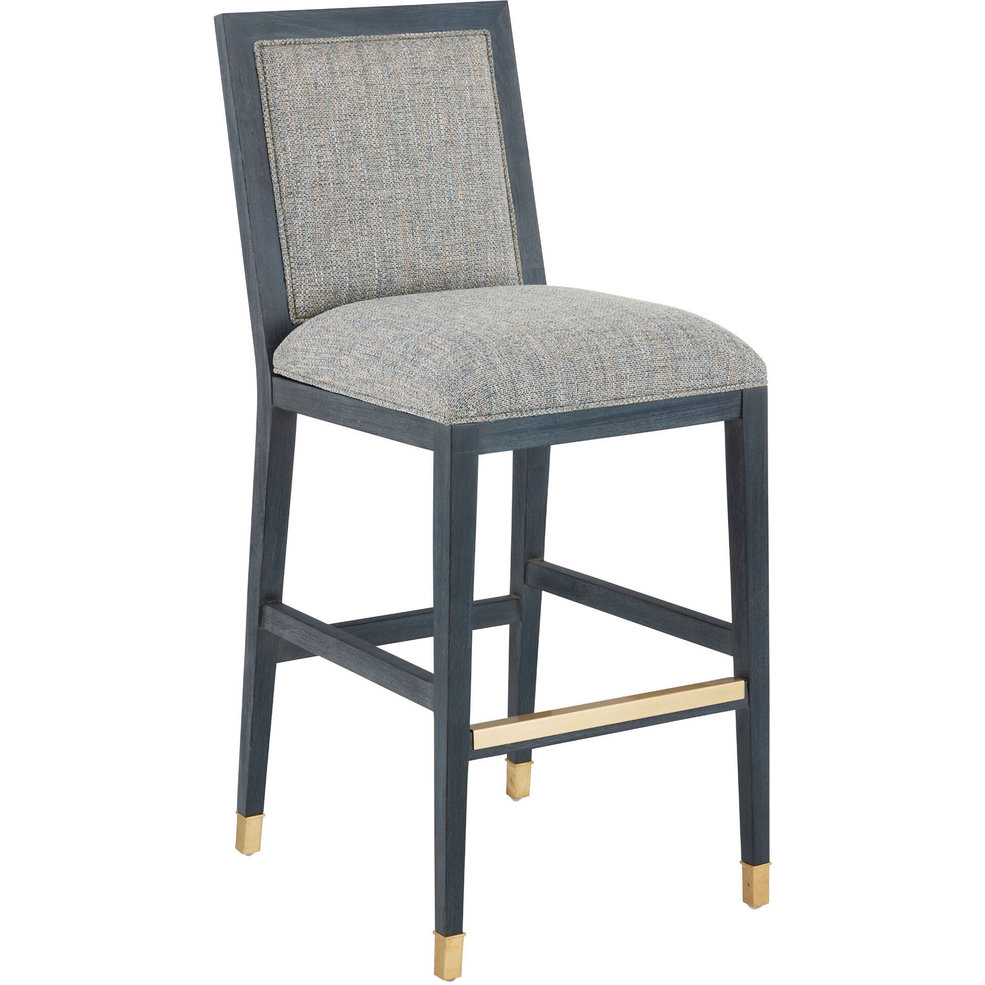 Santos 44 inch Vintage Navy/Performance Barrett Dusk/Satin Brass Bar Stool