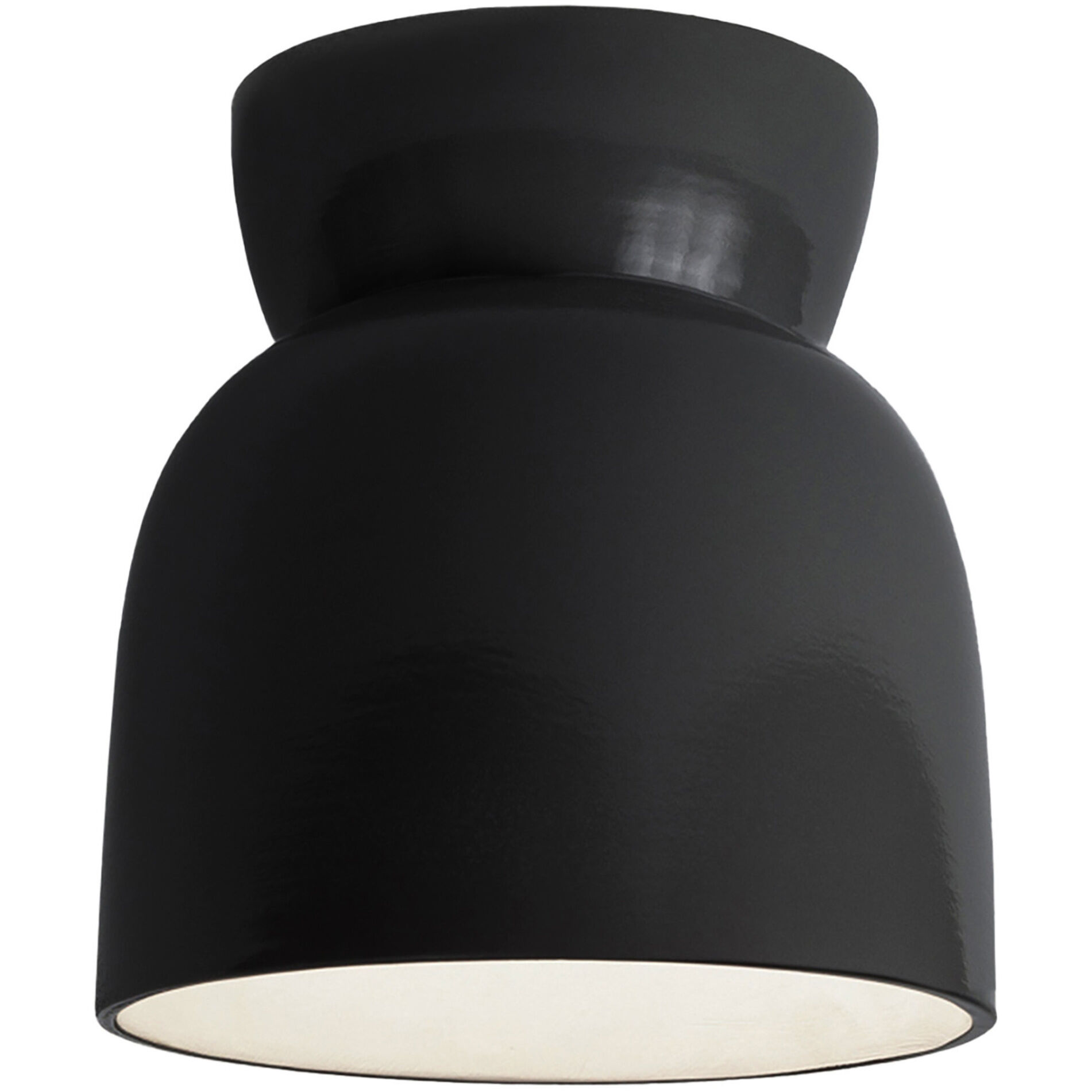 Radiance Collection 1 Light 7.5 inch Gloss Black Flush Mount Ceiling Light