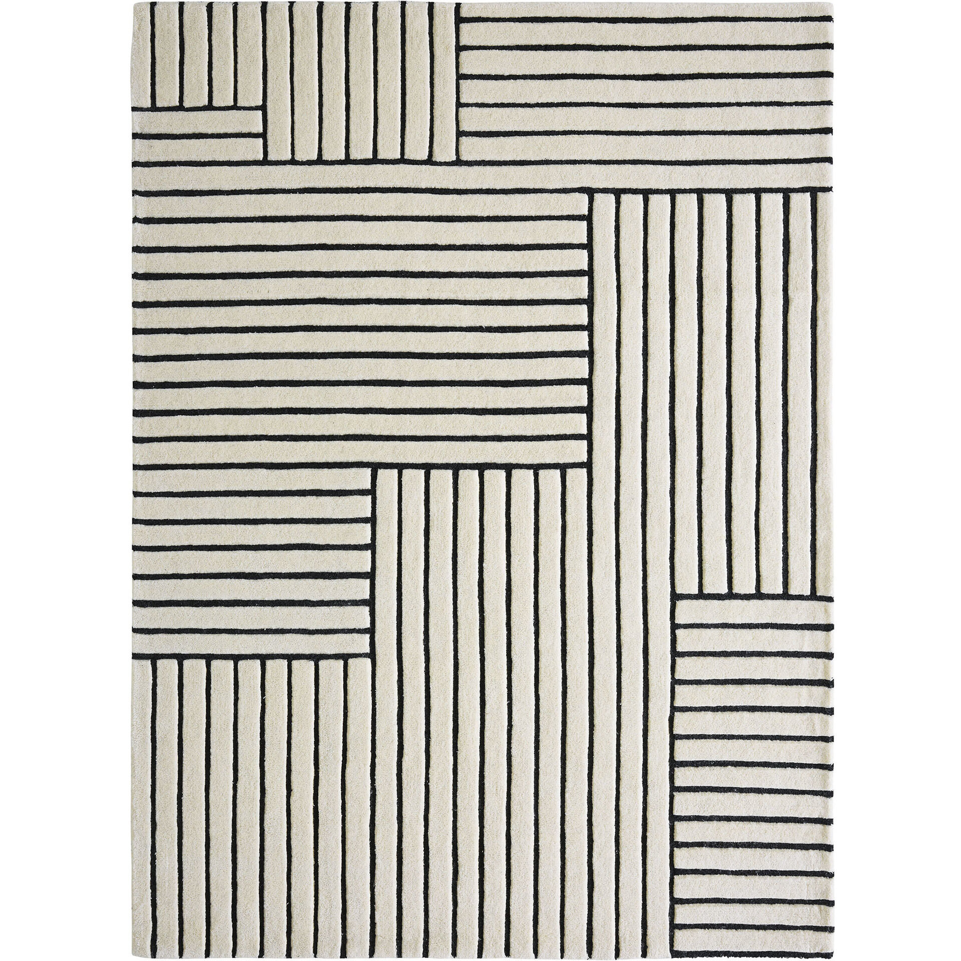 Arctica 122 X 94 inch Off-White and Black Indoor Rug, 7'10" X 10'2"