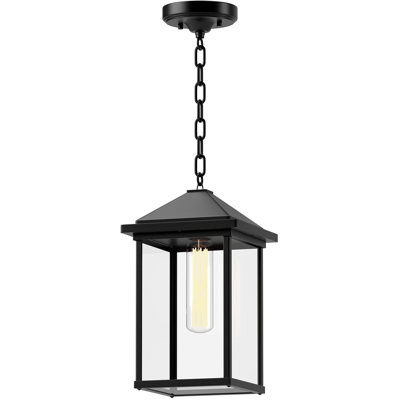 Alora Mood Larchmont 1 Light 7.88 inch Clear Glass/Textured Black Exterior Pendant