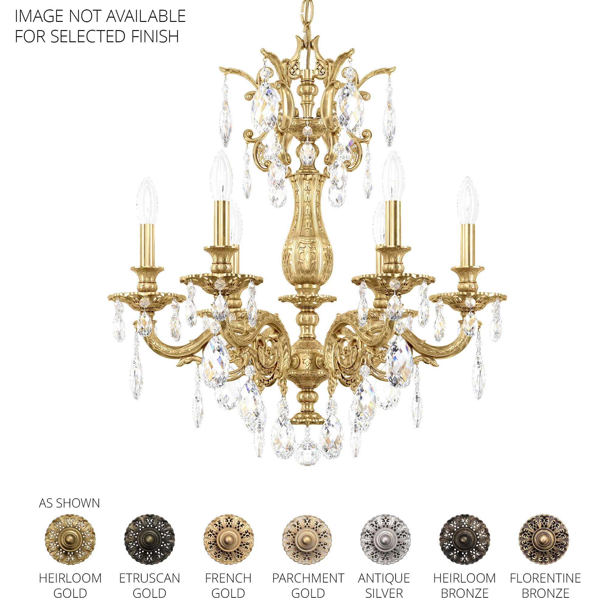 Milano 6 Light French Gold Chandelier Ceiling Light in Heritage