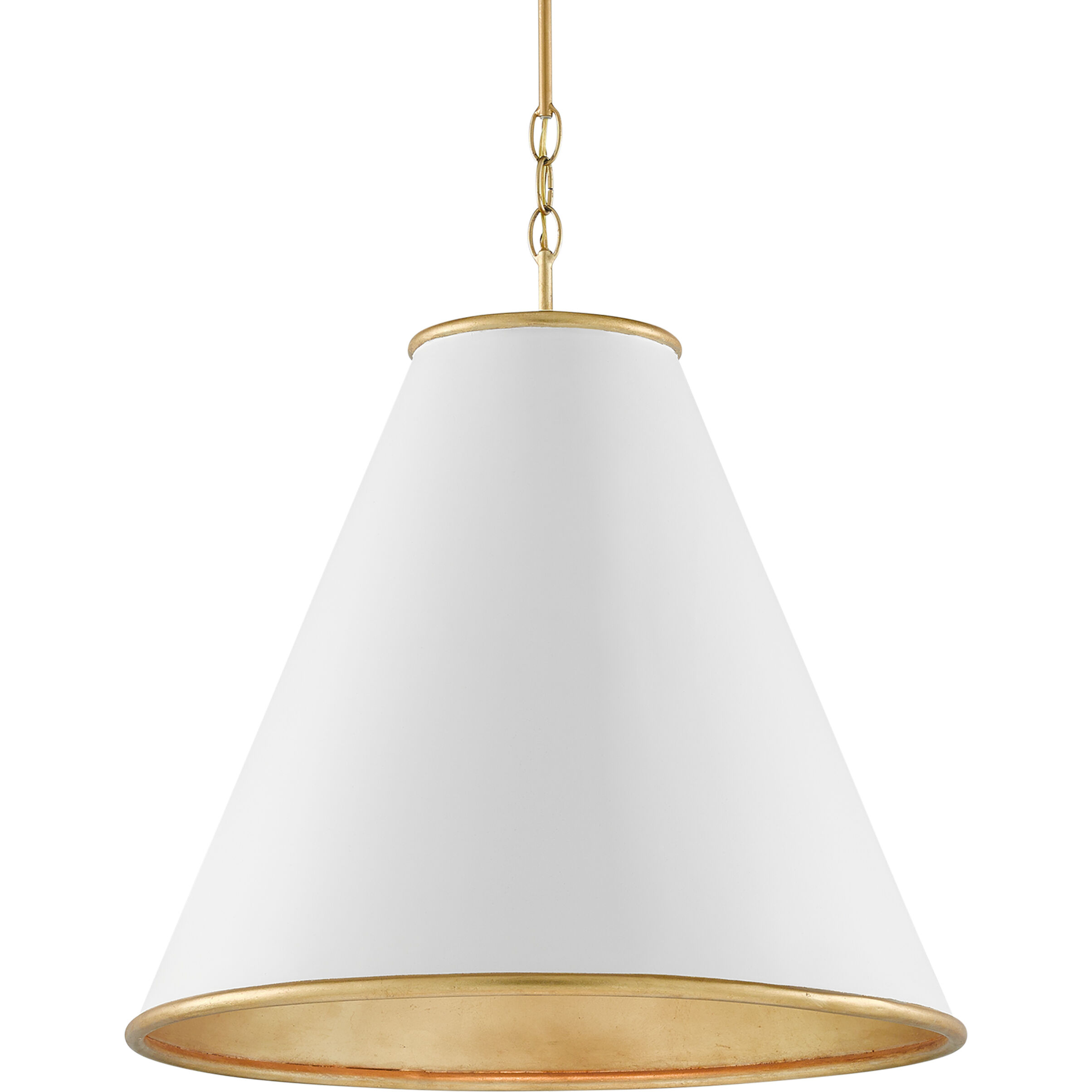 Pierrepont 1 Light 22 inch Painted Gesso White/Contemporary Gold Leaf Pendant Ceiling Light, Large
