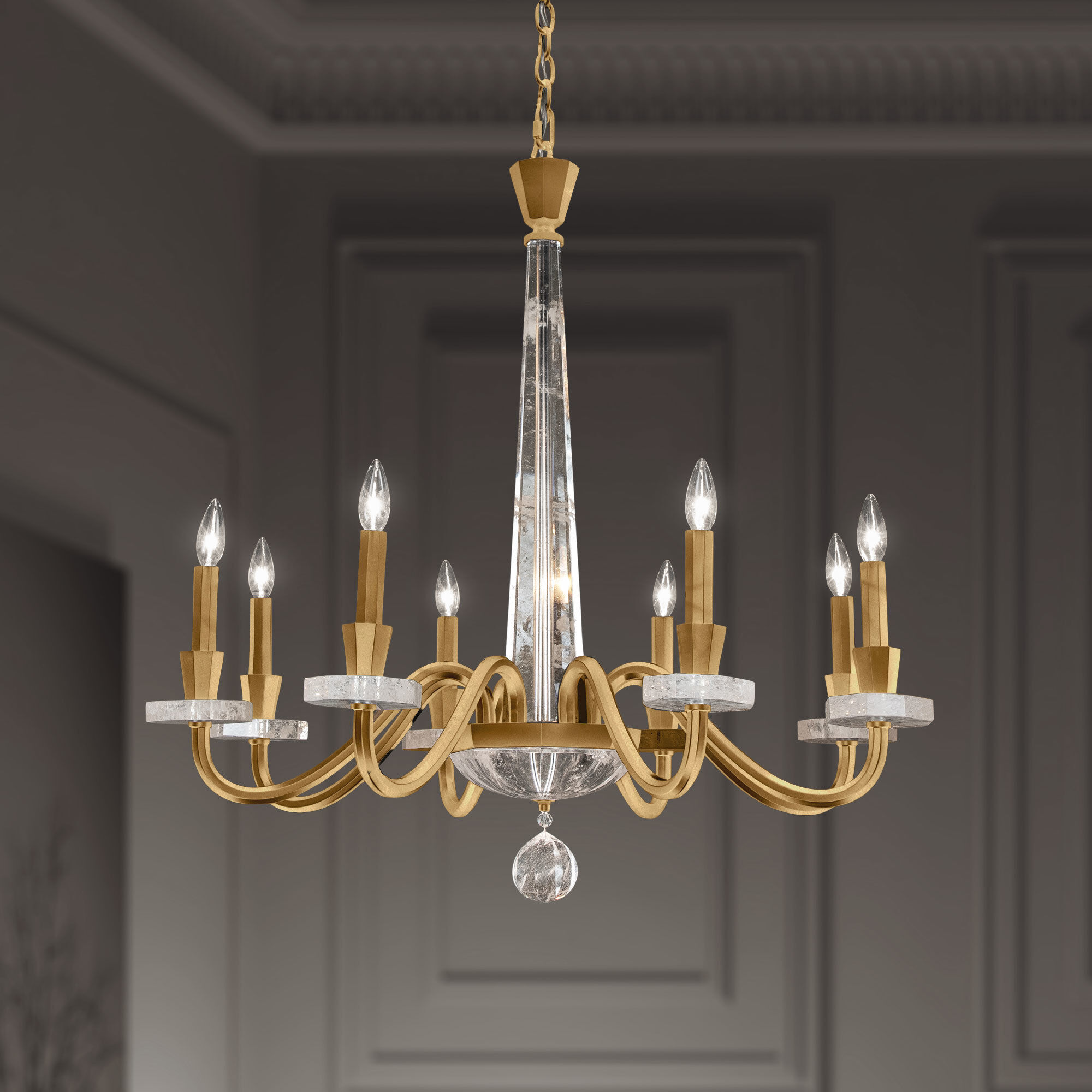 Amadeus 8 Light 34 inch Heirloom Gold Chandelier Ceiling Light, Schonbek Signature
