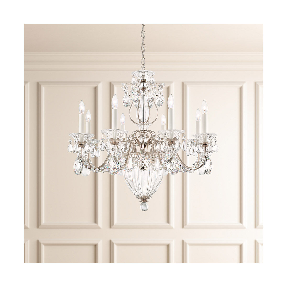 Bagatelle 11 Light 27 inch Antique Silver Pendant Ceiling Light in Bagatelle Spectra