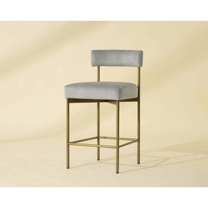 Seneca 36.5 inch Antique Brass / Polo Club Stone Counter Stool