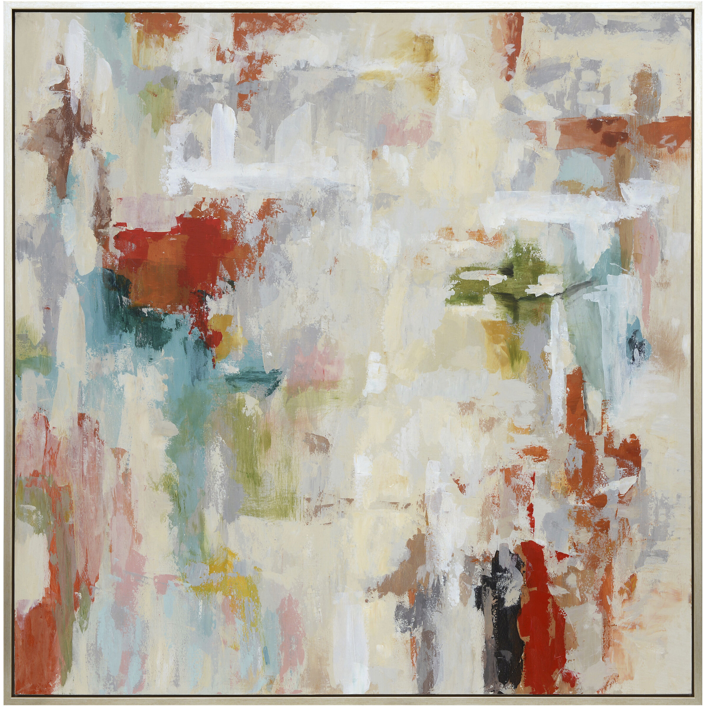 Chromatic Veil Multicolor and Weathered White Wall Art