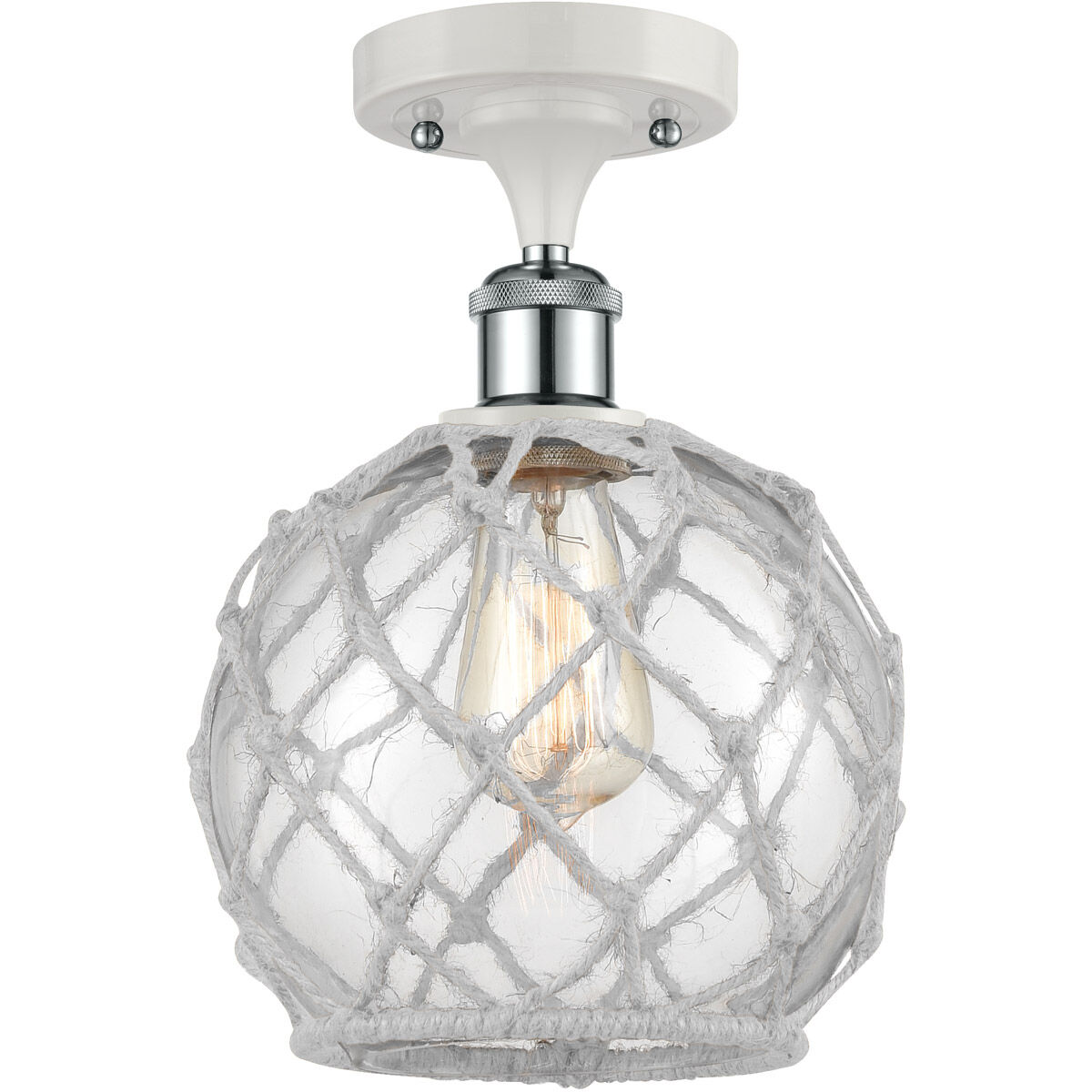 Ballston Farmhouse Rope 1 Light 8.00 inch Semi-Flush Mount