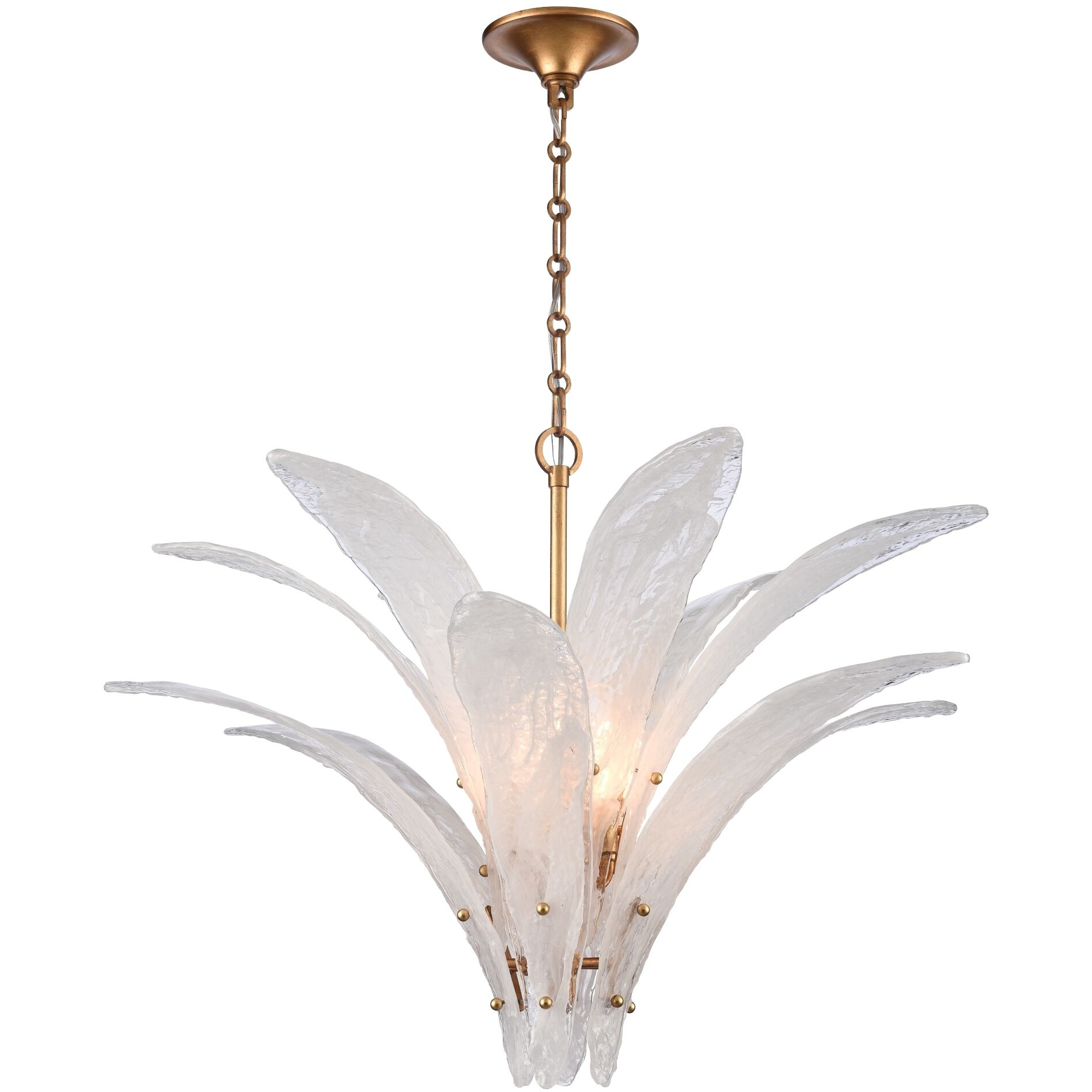Fiore 6 Light 32.25 inch Antique Gold Leaf Semi Flush Ceiling Light