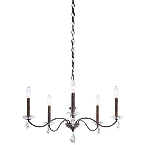 Modique 5 Light 27 inch Antique Silver Chandelier Ceiling Light in Heritage