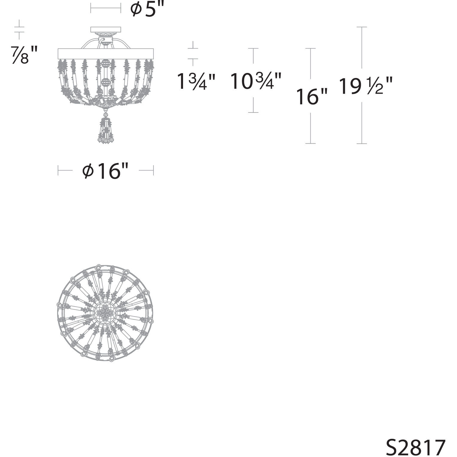 Bali LED 16 inch Antique Silver Semi-Flush Mount Ceiling Light, Schonbek Signature