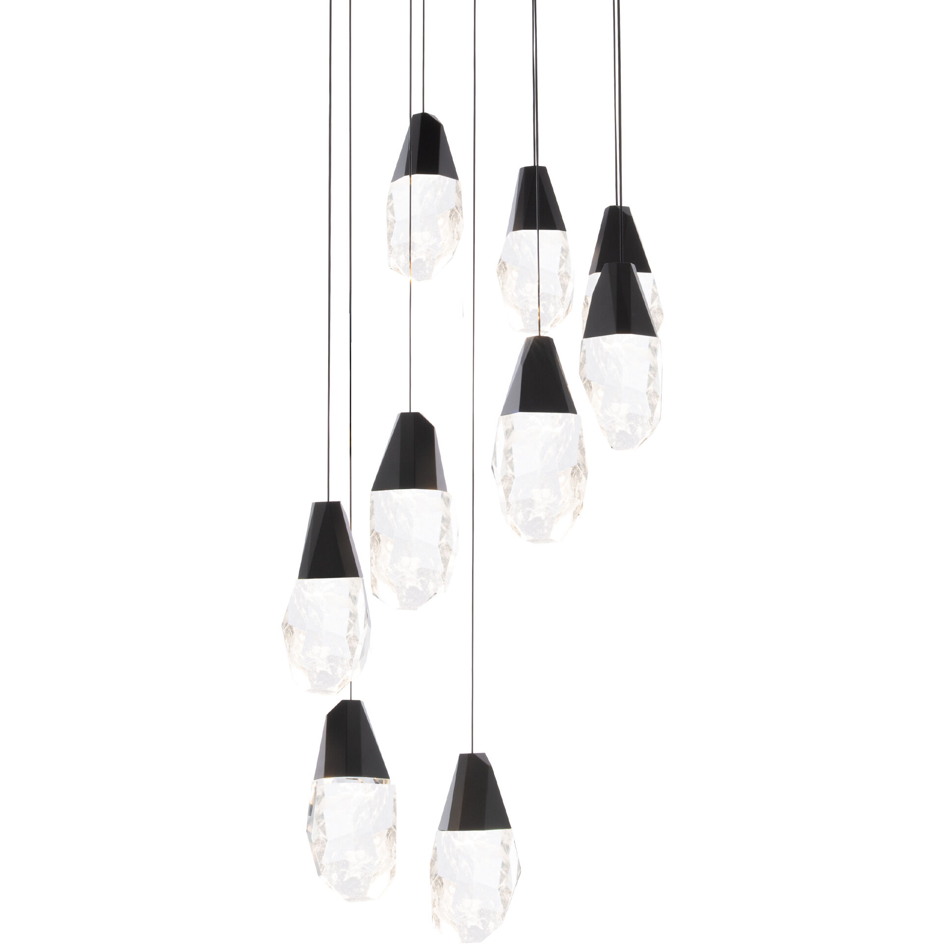 Martini LED 17 inch Black Multi-Light Pendant Ceiling Light in Optic Haze, Beyond