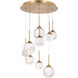 Beyond Quest LED 17 inch Aged Brass Multi-Light Pendant Ceiling Light, Beyond