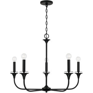 Presley 5 Light 31 inch Matte Black Chandelier Ceiling Light