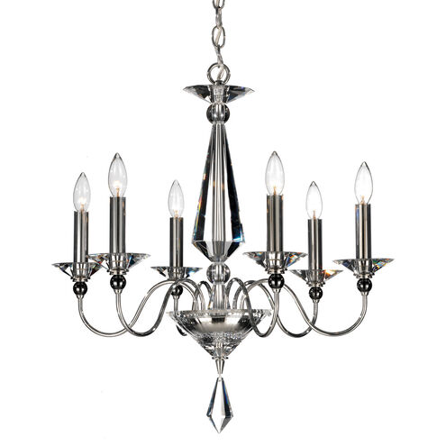 Jasmine 6 Light 23 inch Silver Chandelier Ceiling Light