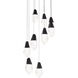 Beyond Martini LED 17 inch Black Multi-Light Pendant Ceiling Light in Optic Haze, Beyond