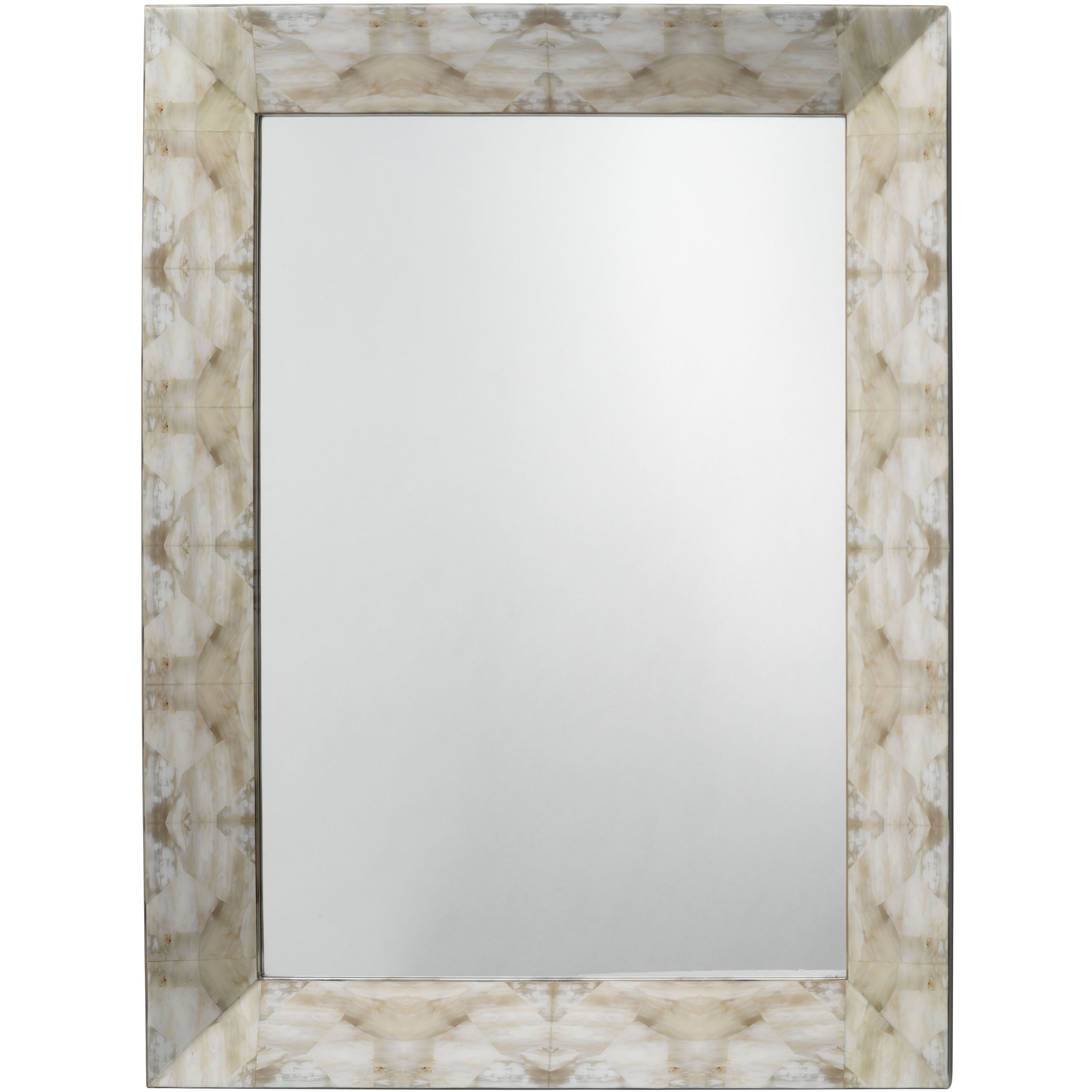 Fragment 48 X 36 inch Light Grey & Beige Faux Horn Mirror