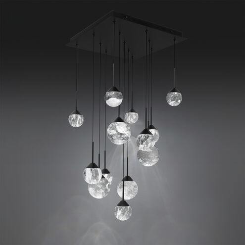 Beyond Quest LED 20 inch Aged Brass Multi-Light Pendant Ceiling Light, Square Canopy