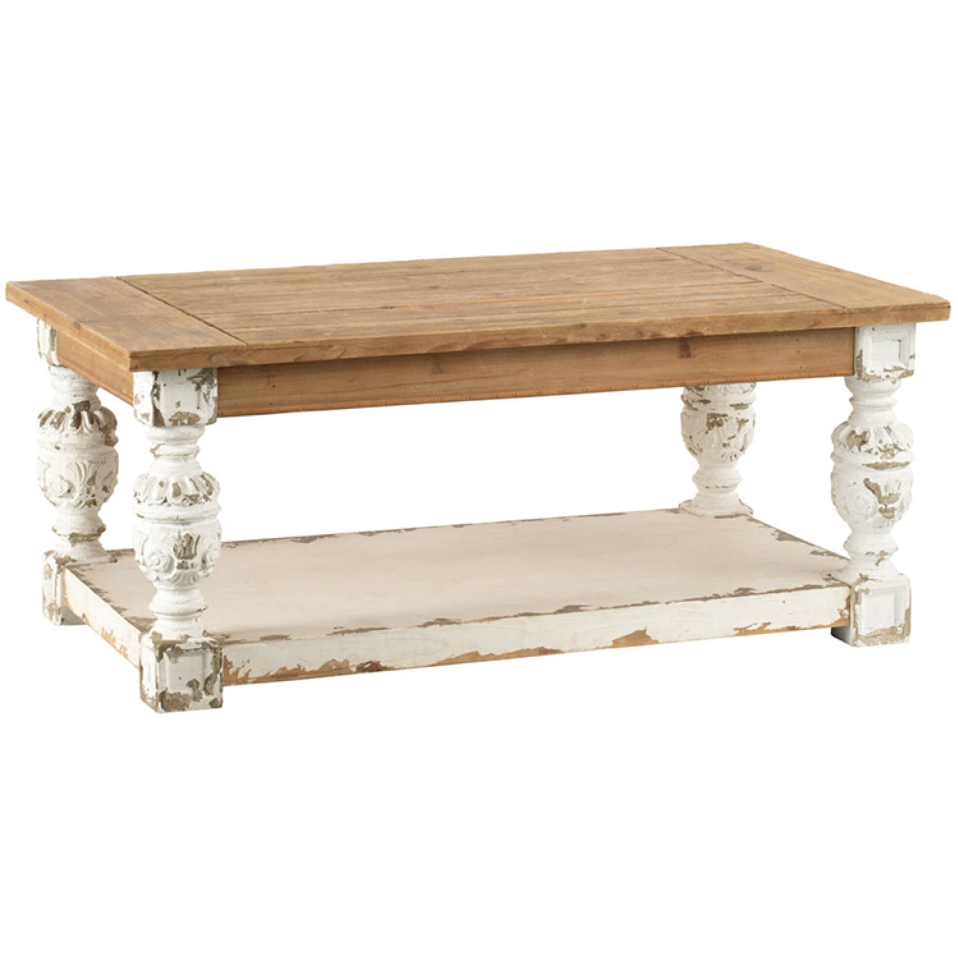 Alcott 47.2 X 27.6 inch White/Natural Coffee Table