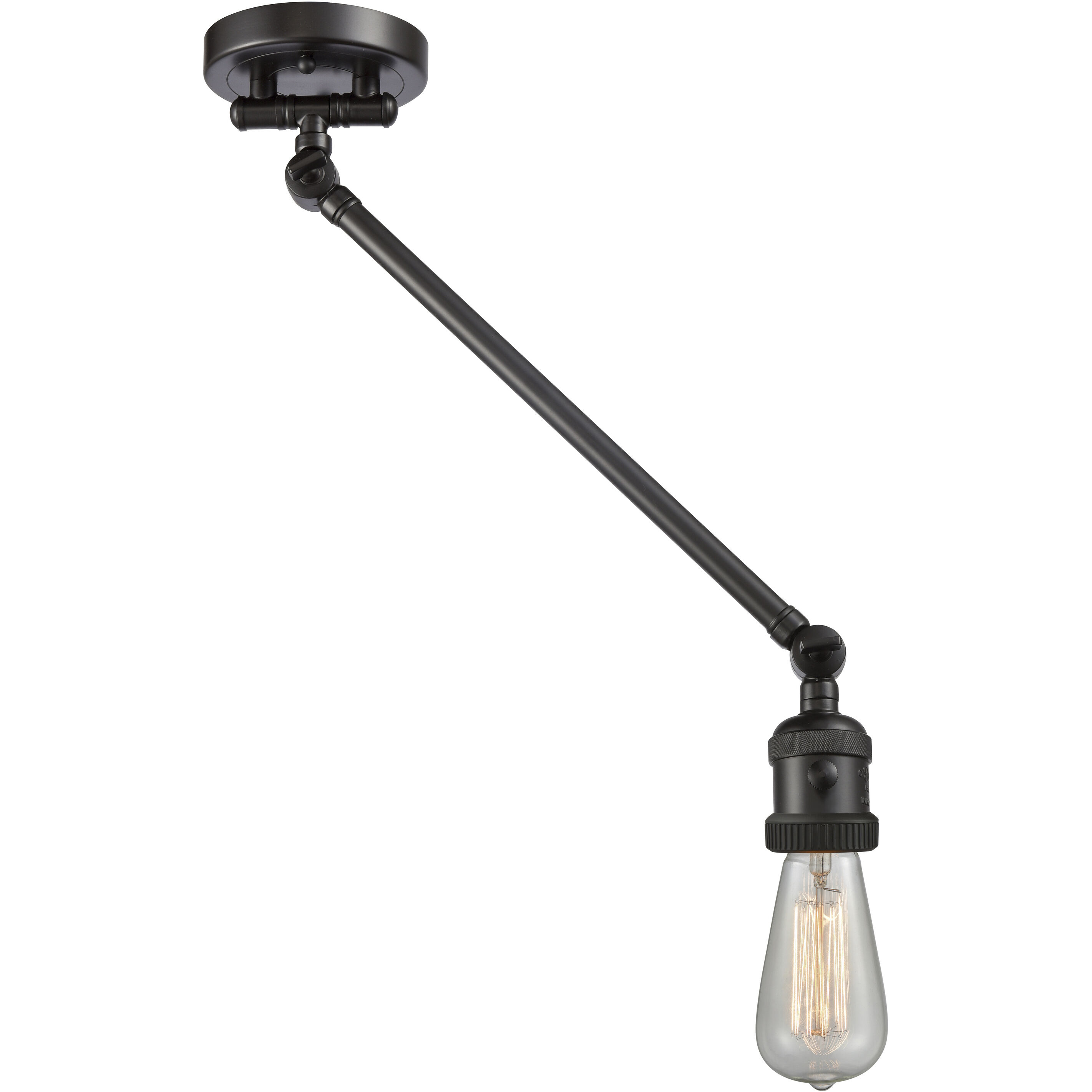 Bare Bulb 21 inch 60.00 watt Oil Rubbed Bronze Swing Arm Wall Light, Franklin Restoration