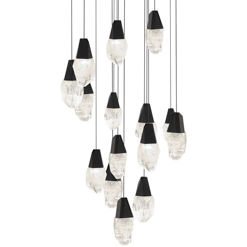 Beyond Martini LED 23 inch Black Multi-Light Pendant Ceiling Light in Optic, Round Canopy