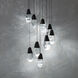 Beyond Martini LED 17 inch Black Multi-Light Pendant Ceiling Light in Optic, Beyond