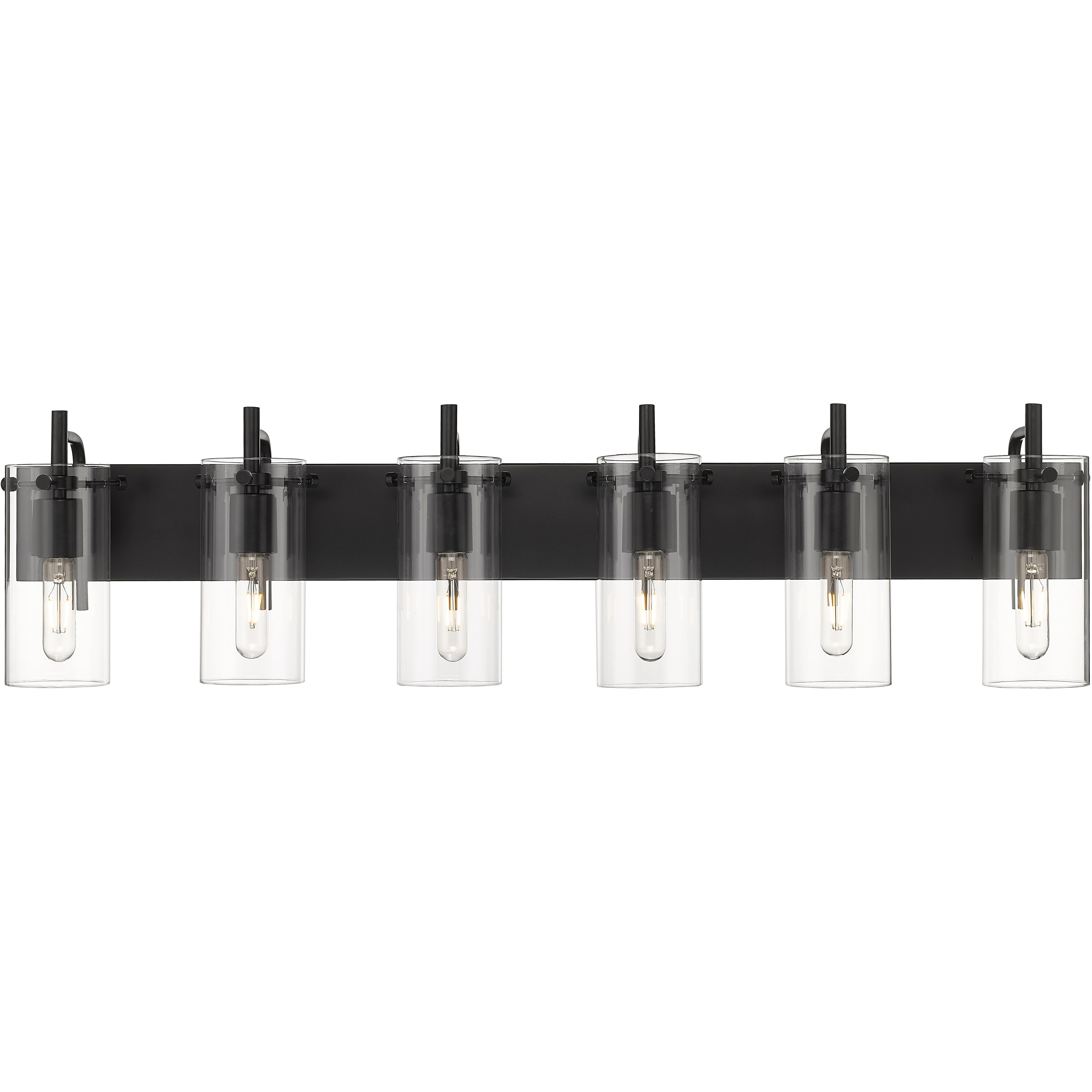 Auralume Press LED 42 inch Matte Black and Clear Bath Vanity Light Wall Light