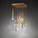 Beyond Solitude LED 20 inch Aged Brass Multi-Light Pendant Ceiling Light, Square Canopy