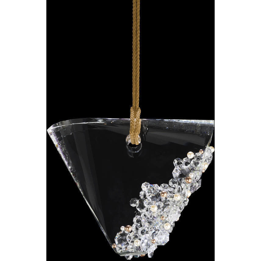 Forever Addesion LED 4 inch Polished Chrome Pendant Ceiling Light in Gold Rope, Gold Rope