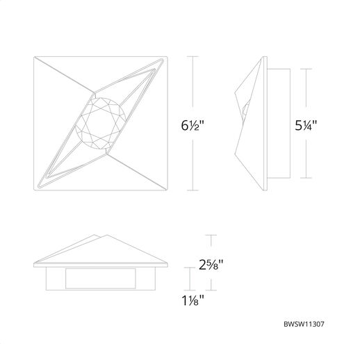 Mythical LED 7 inch Black and Aged Brass Outdoor Wall Light, Beyond