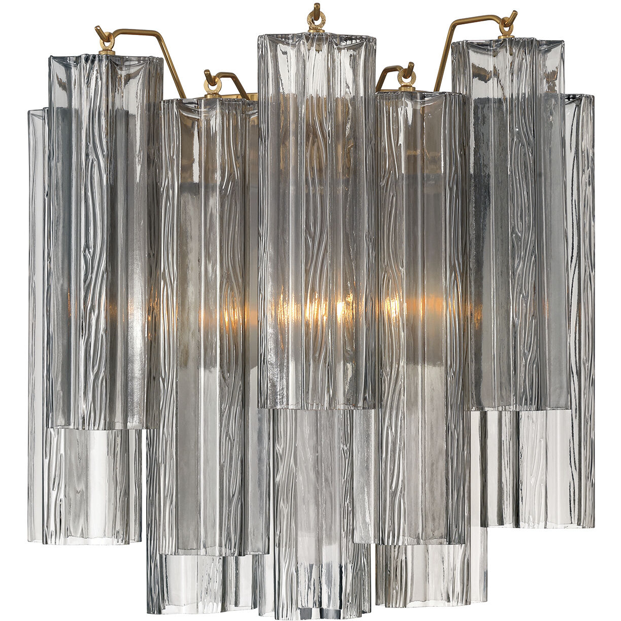 Addis Bath Wall Light in Aged Brass, Smoke