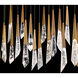 Beyond Solitude LED 12 inch Aged Brass Multi-Light Pendant Ceiling Light, Linear Canopy