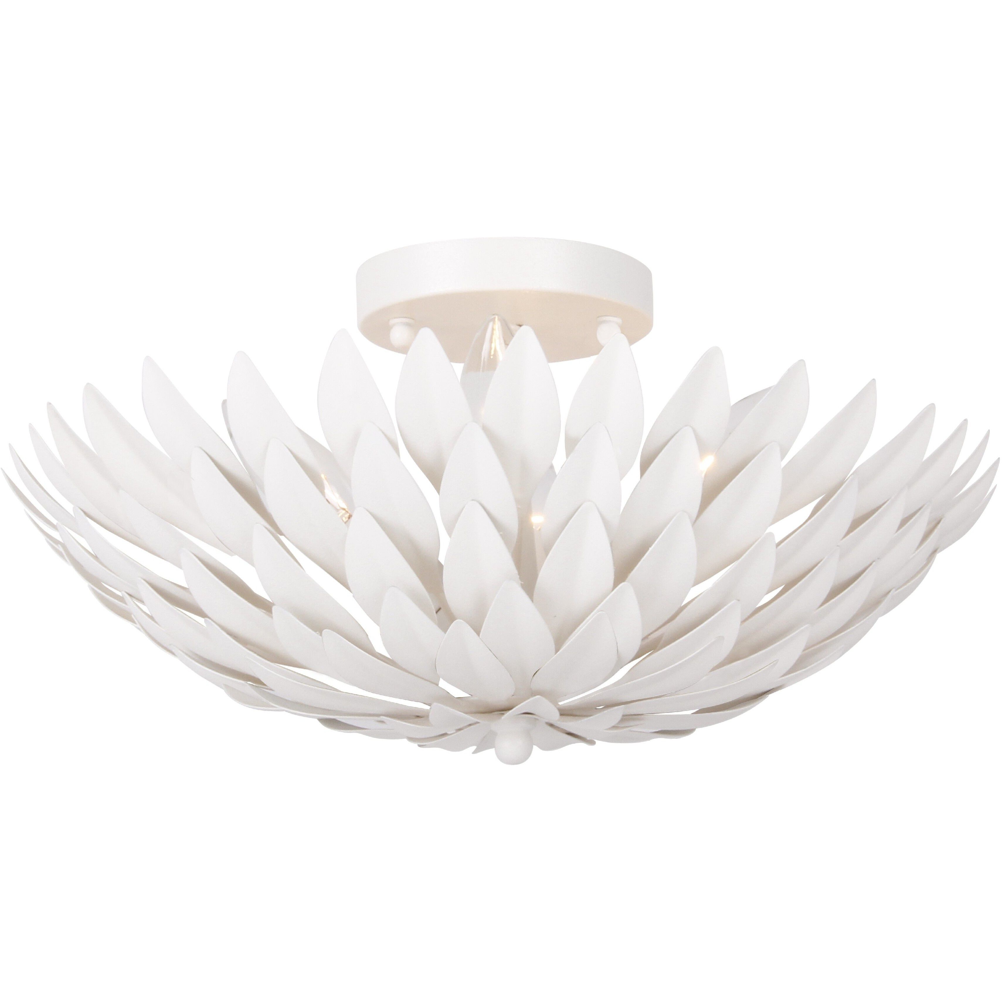 Broche 4 Light 16 inch Matte White Semi Flush Ceiling Light