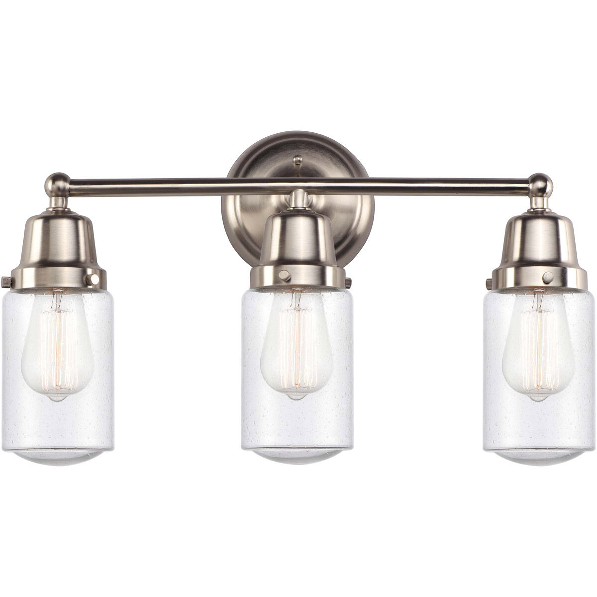 Aditi Dover 3 Light 20.5 inch Brushed Satin Nickel Bath Vanity Light Wall Light, Aditi