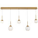 Beyond Quest LED 5.5 inch Aged Brass Multi-Light Pendant Ceiling Light, Linear Canopy