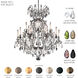 Renaissance Rock Crystal 16 Light Black Chandelier Ceiling Light in Rock Amethyst and Black Diamond