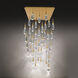 Beyond Hibiscus LED 36 inch Aged Brass Multi-Light Pendant Ceiling Light, Square Canopy