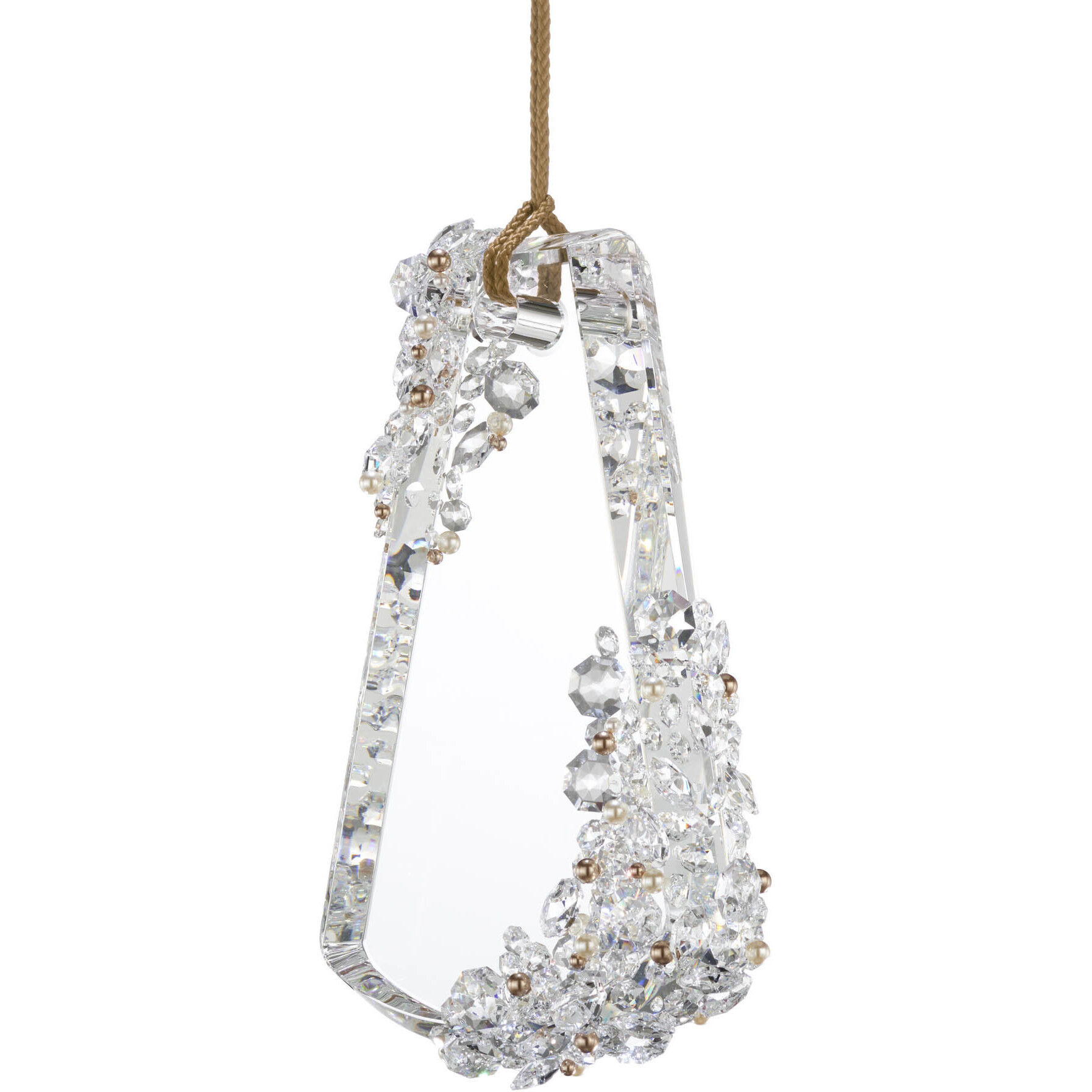 Forever Flora LED 4.25 inch Polished Chrome Pendant Ceiling Light in Gold Rope, Gold Rope