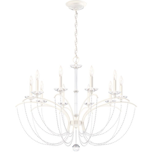 Priscilla 10 Light White Chandelier Ceiling Light in Optic, Adjustable Height