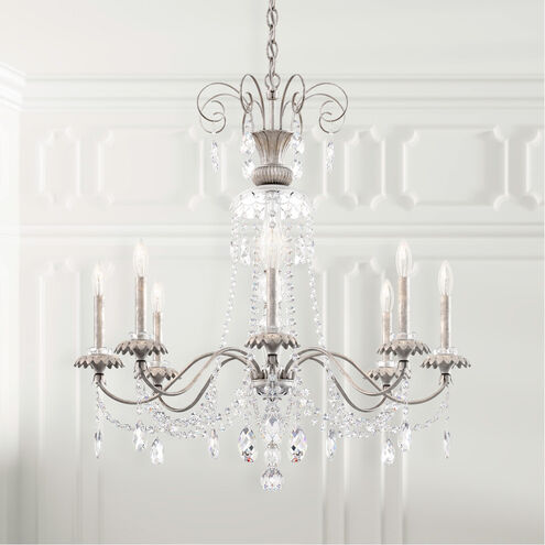 Helenia 8 Light 31.5 inch Antique Silver Chandelier Ceiling Light, Adjustable Height