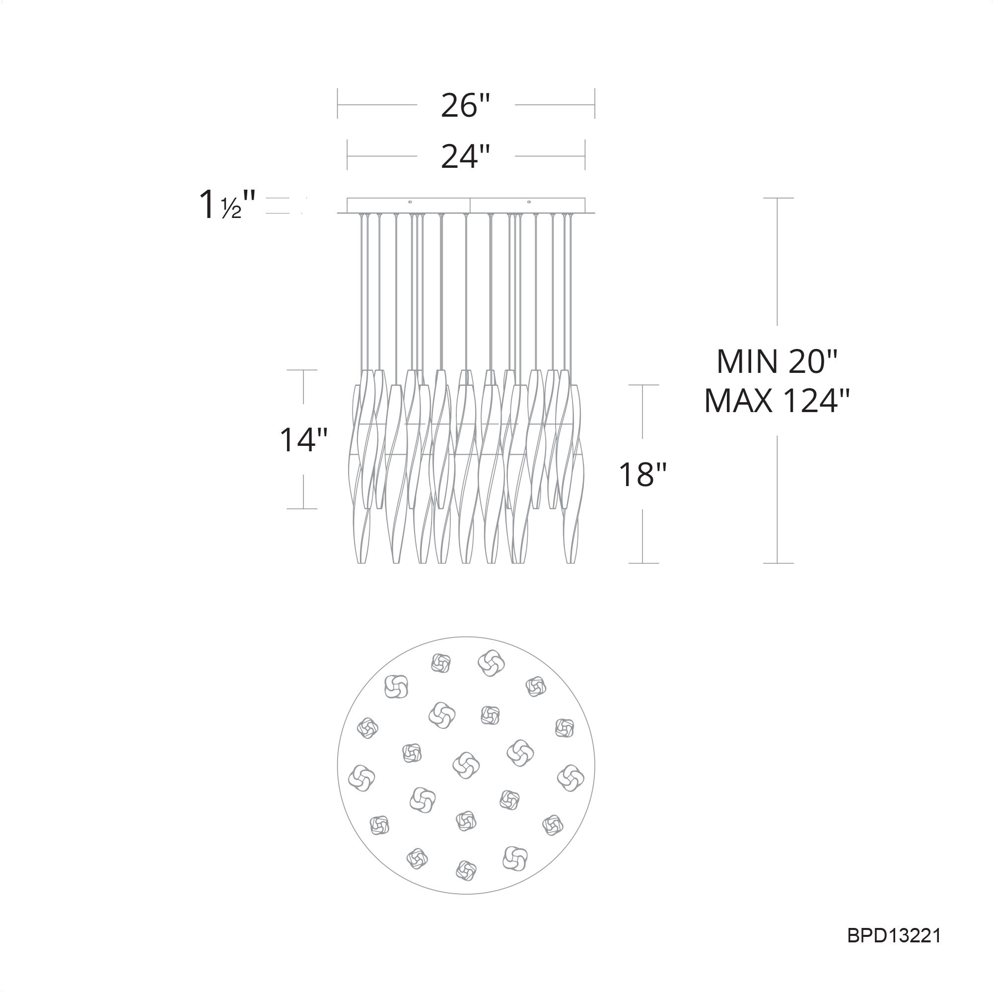 Kindjal LED 26 inch Aged Brass Multi-Light Pendant Ceiling Light, Beyond