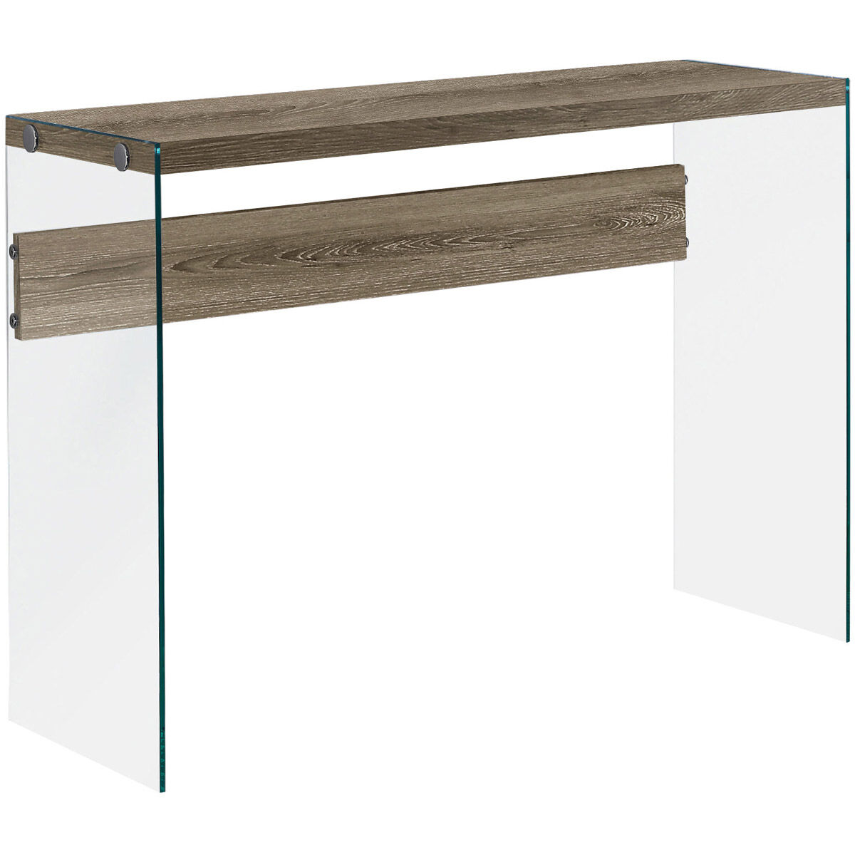 Lebanon 44 X 16 inch Dark Taupe and Clear Accent Table or Console Table