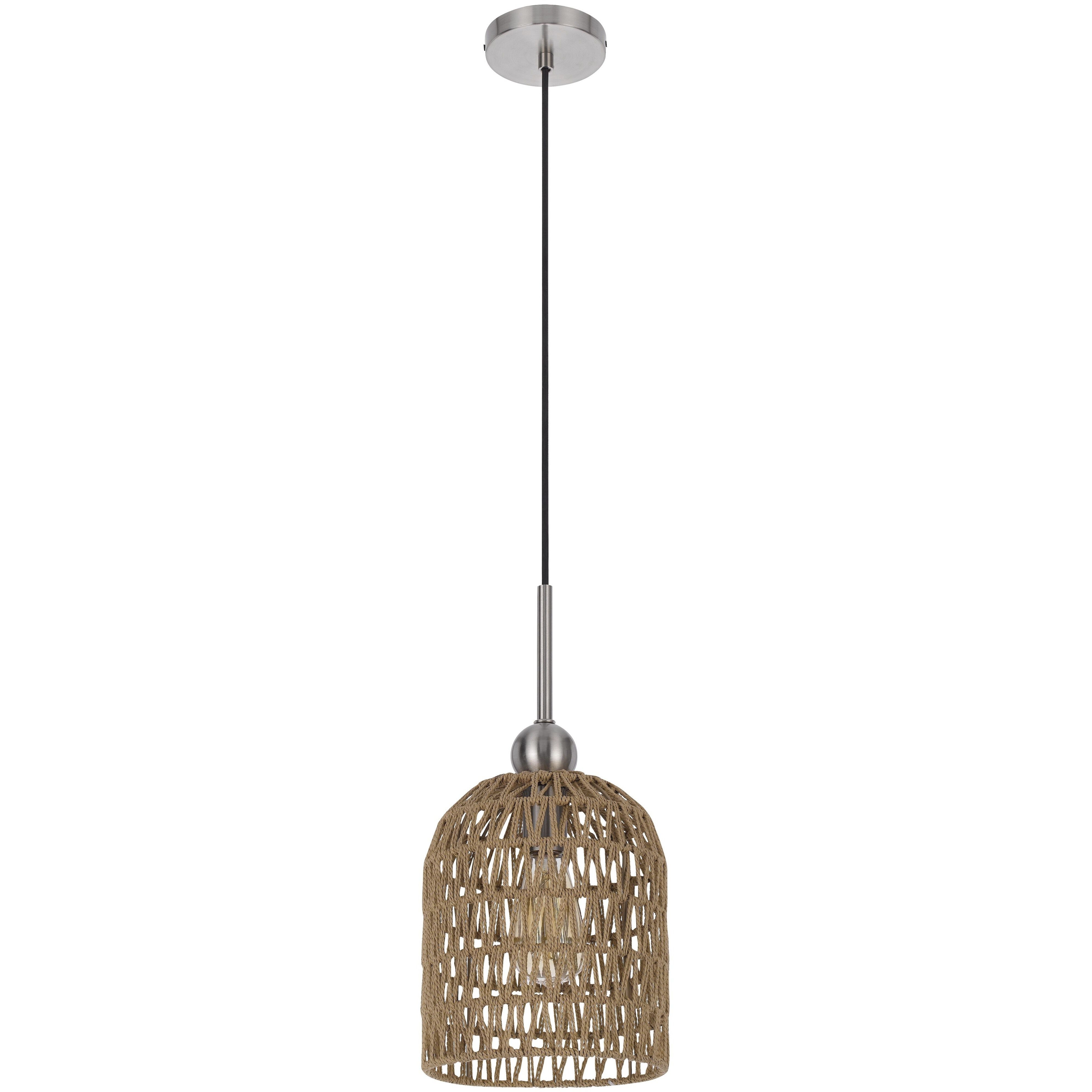 Depok 1 Light 8.25 inch Brushed Steel Pendant Ceiling Light