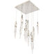 Beyond Kindjal LED 20 inch Polished Nickel Multi-Light Pendant Ceiling Light, Square Canopy