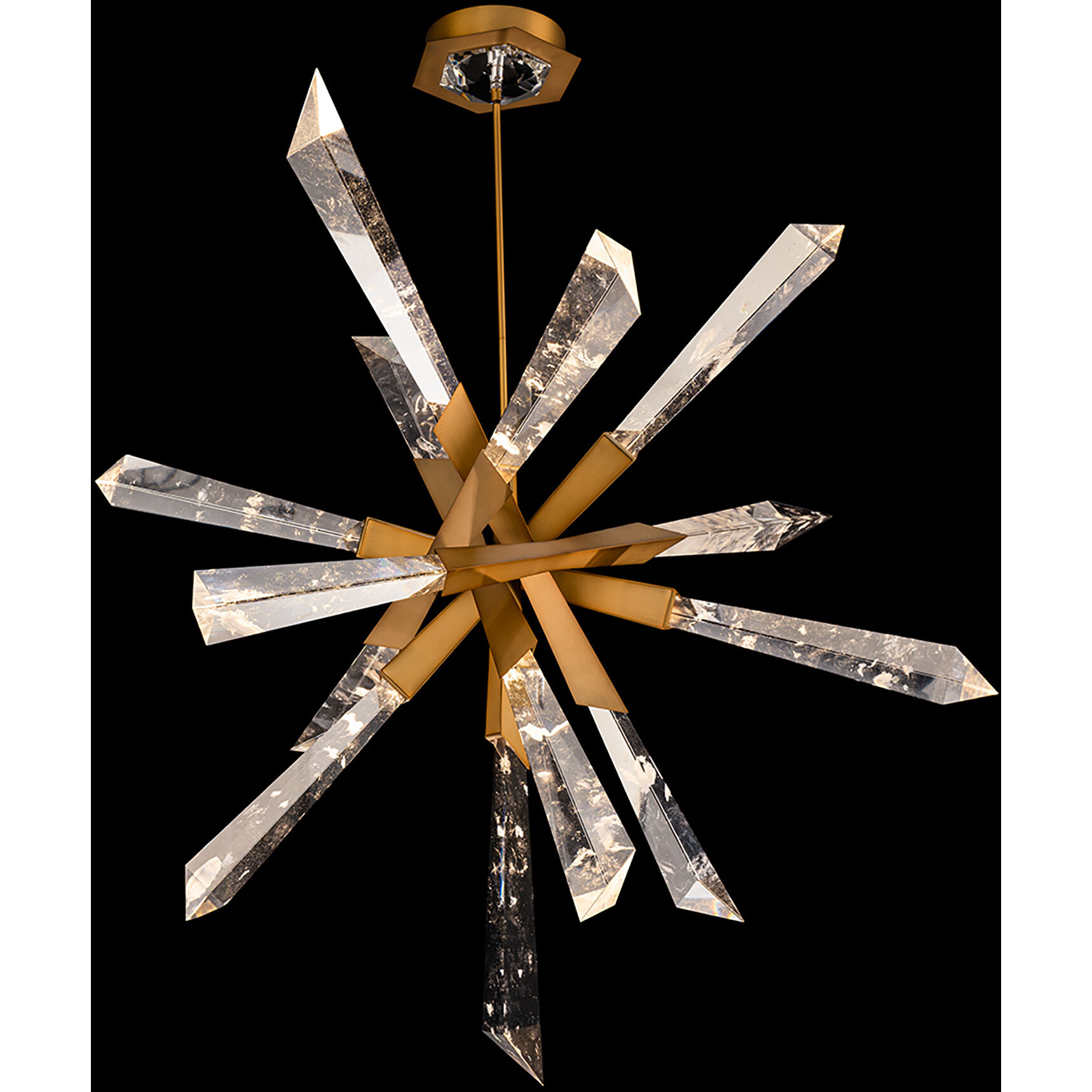 Beyond Solitude LED 48 inch Aged Brass Chandelier Ceiling Light