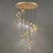 Beyond Martini LED 23 inch Aged Brass Multi-Light Pendant Ceiling Light in Optic Haze, Round Canopy