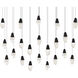 Beyond Martini LED 12 inch Black Multi-Light Pendant Ceiling Light in Optic, Linear Canopy