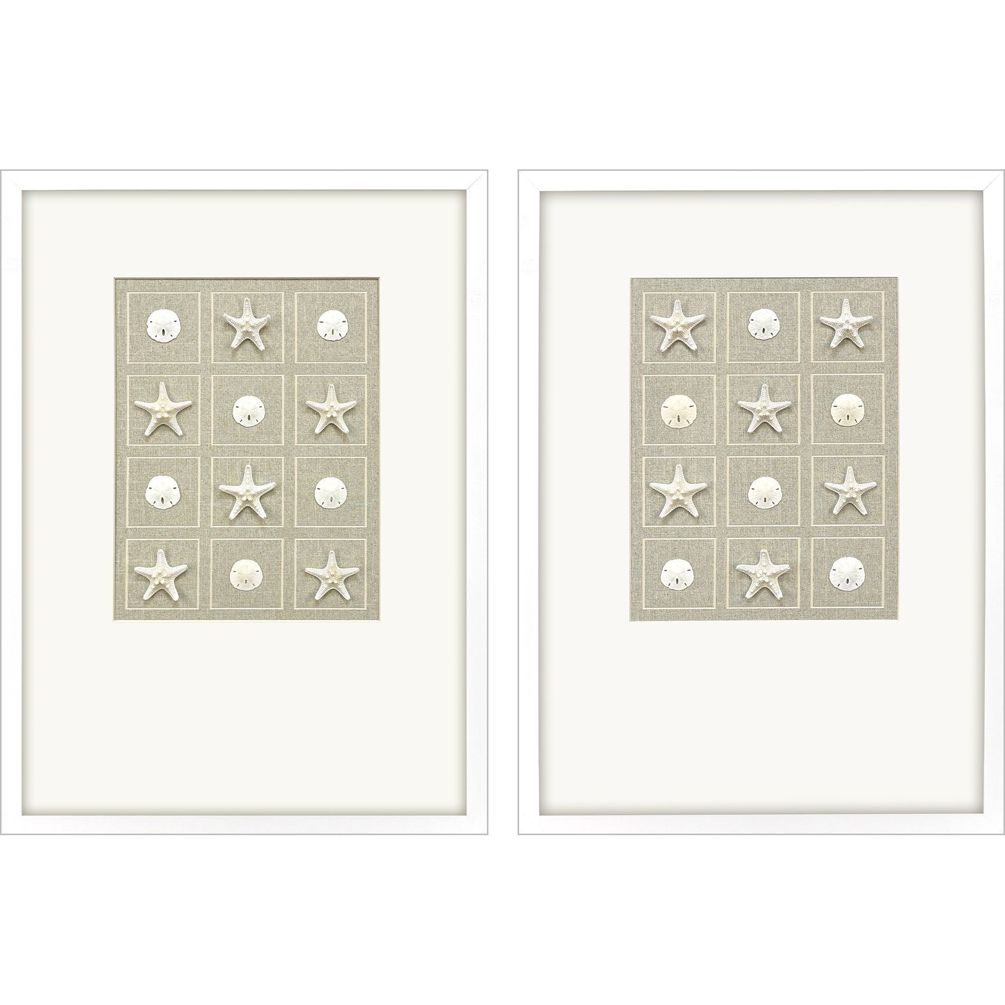 Shell Collection Beige and Neutral and White Framed Art
